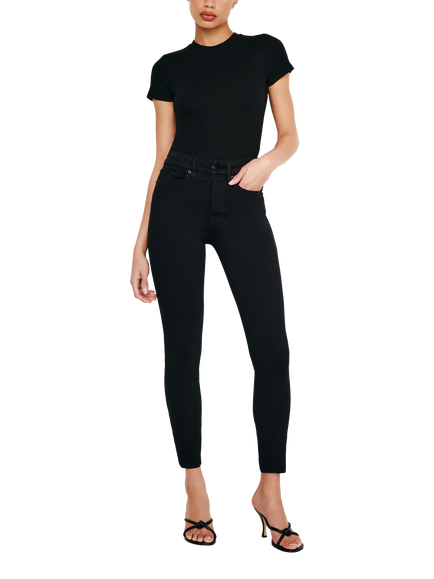 Good American Good Legs Cropped Jeans, Black, Black