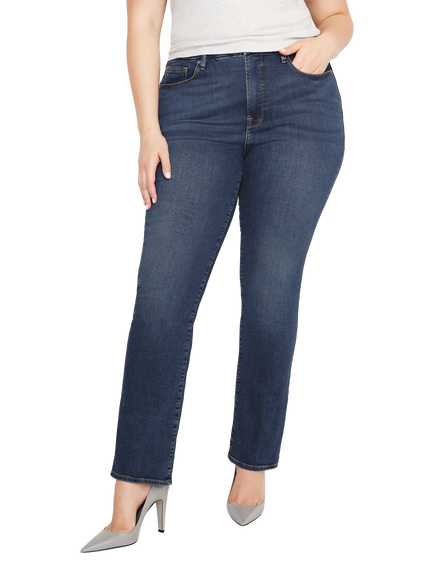 Good American Good Legs Straight Jeans, Blue - view 2, Blue