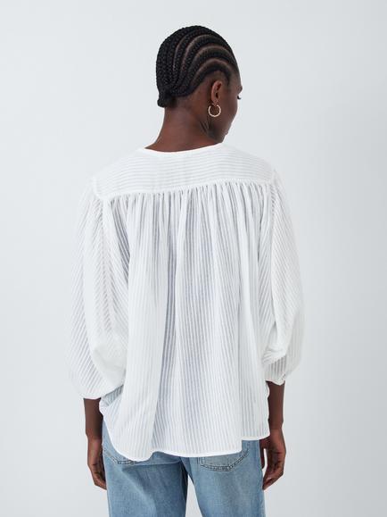 AND/OR Katya Stripe Oversized Blouse - view 2, White