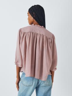 AND/OR Katya Ruffle Shirt, Deauville Mauve - view 2, Deauville Mauve
