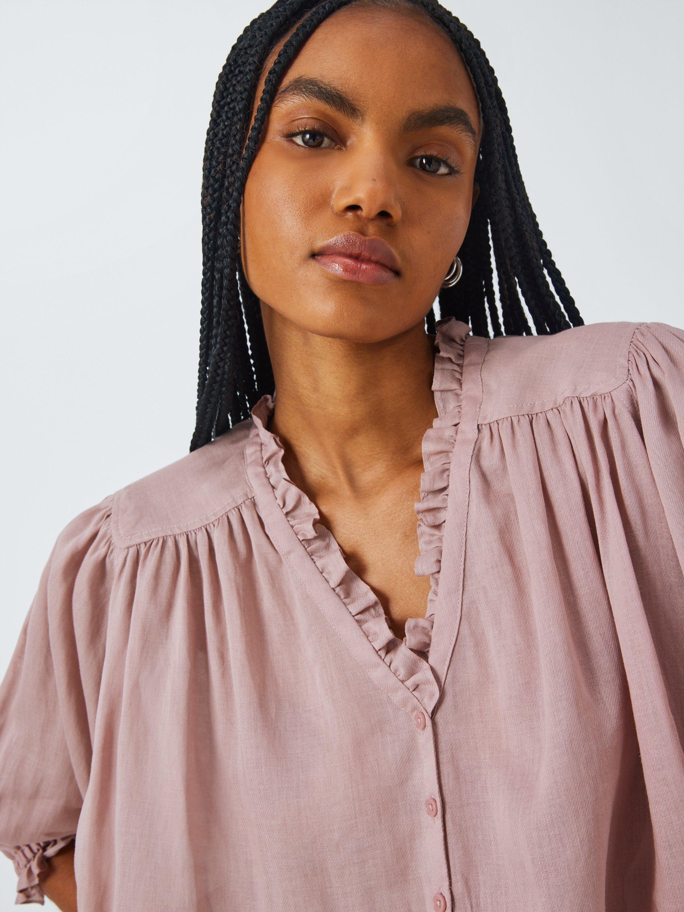 Product image 6 of 6, which shows AND/OR Katya Ruffle Shirt, Deauville Mauve, 6