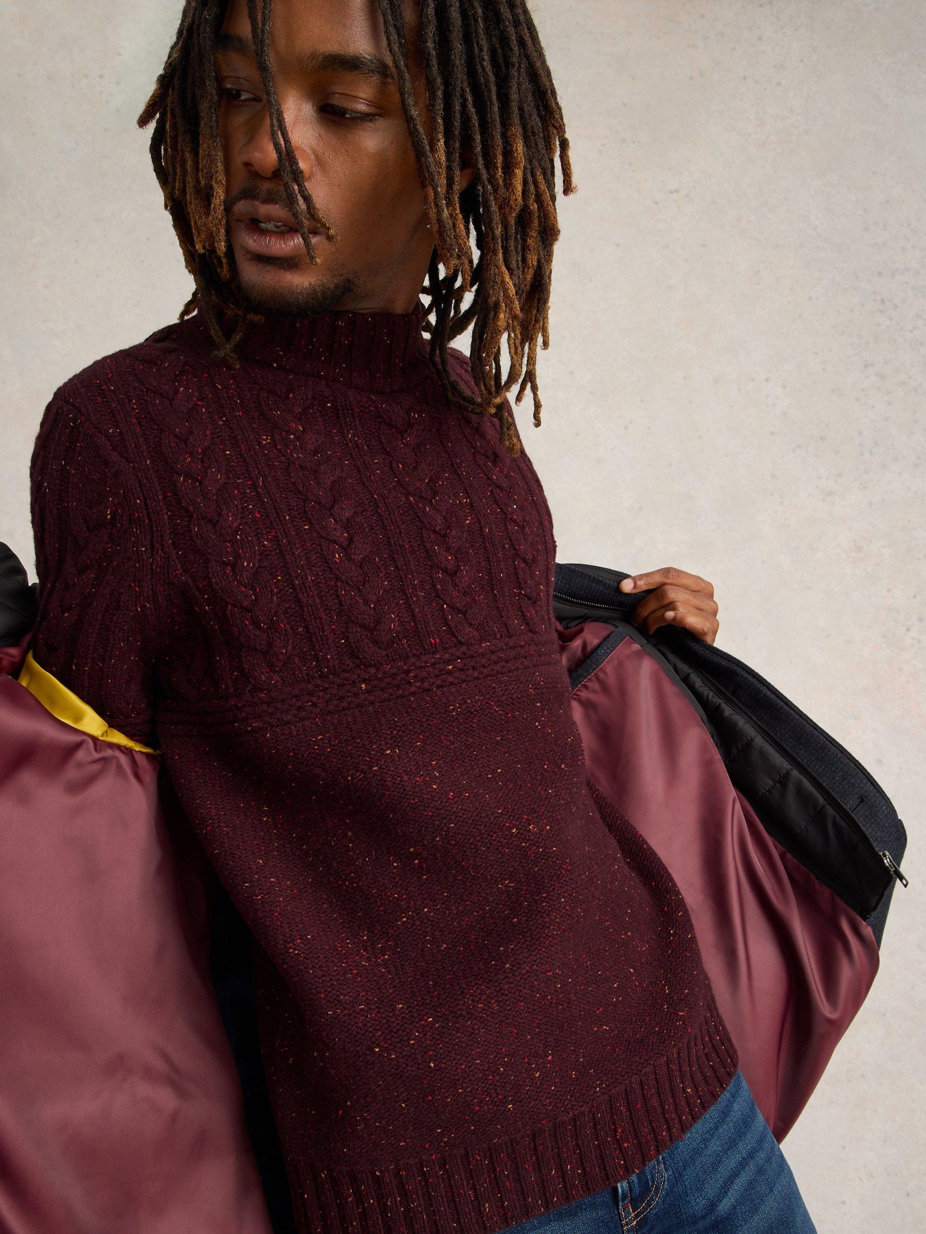 White Stuff Wool Blend Crew Neck Jumper, Plum Mlt