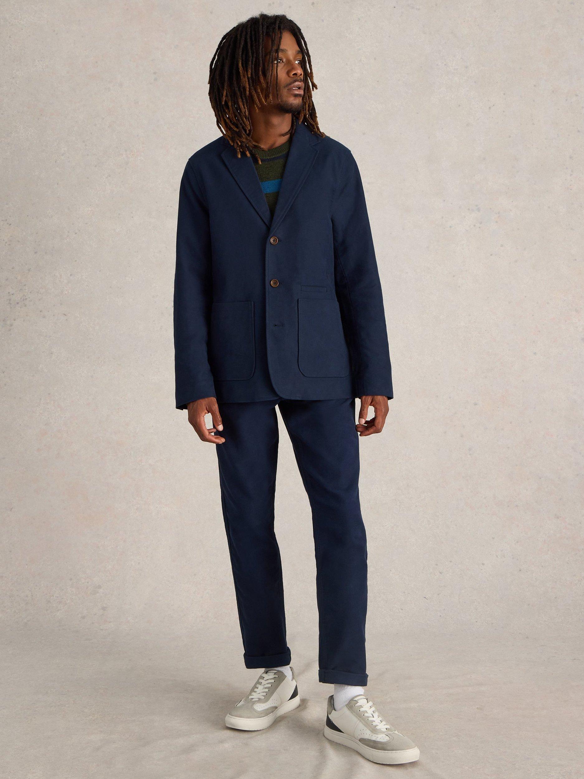 Product image 1 of 6, which shows White Stuff Moleskin Blazer, Dark Navy, 46R