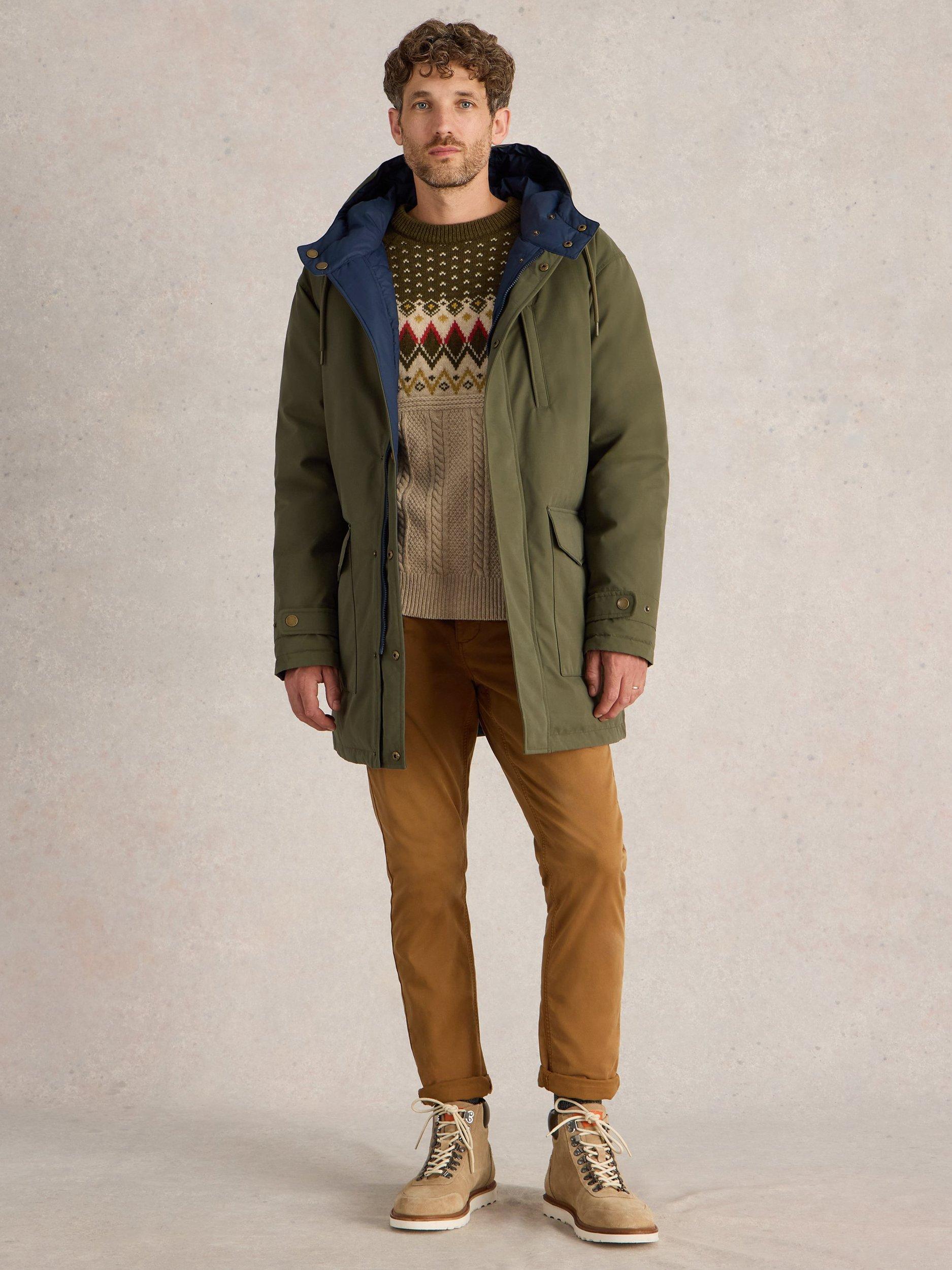 White Stuff Reversible Parka, Khaki Grn