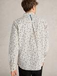 White Stuff Bike Printed Shirt, Nat Mlt