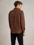 White Stuff Organic Cotton Block Floral Shirt, Brown/Multi