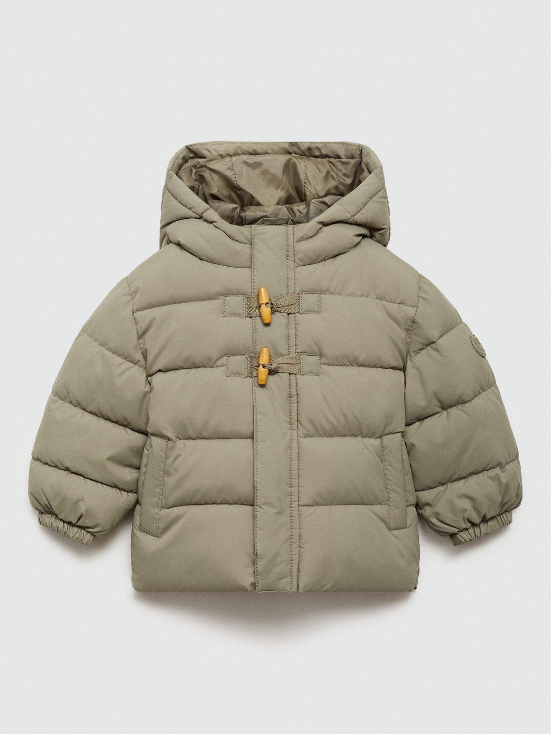 Mango Kids' Aldoal Hooded Quilted Puffer Jacket, Green