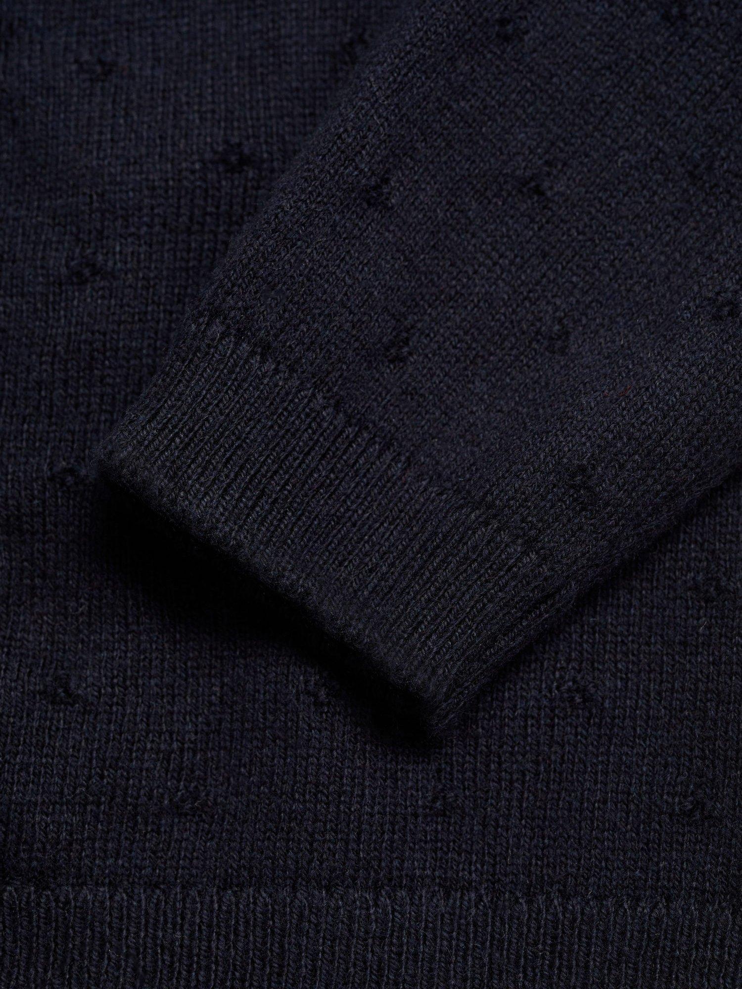 Product image 5 of 7, which shows Mango Kids' Sally Fine Knit Cardigan, Navy, 12-18 months