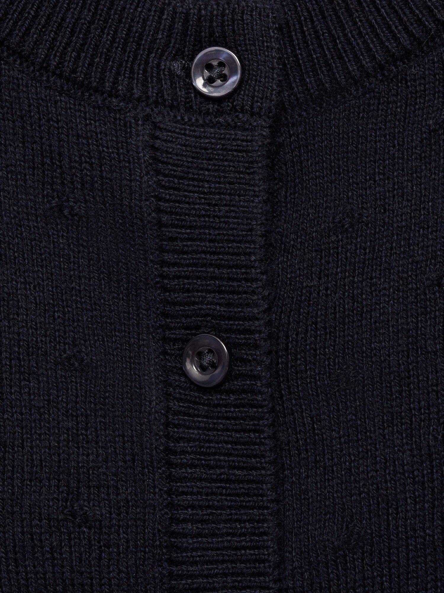 Product image 7 of 7, which shows Mango Kids' Sally Fine Knit Cardigan, Navy, 12-18 months