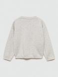 Mango Kids' Sally Fine Knit Cardigan, Light Grey