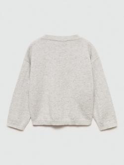 Mango Kids' Sally Fine Knit Cardigan - view 2, Light Grey