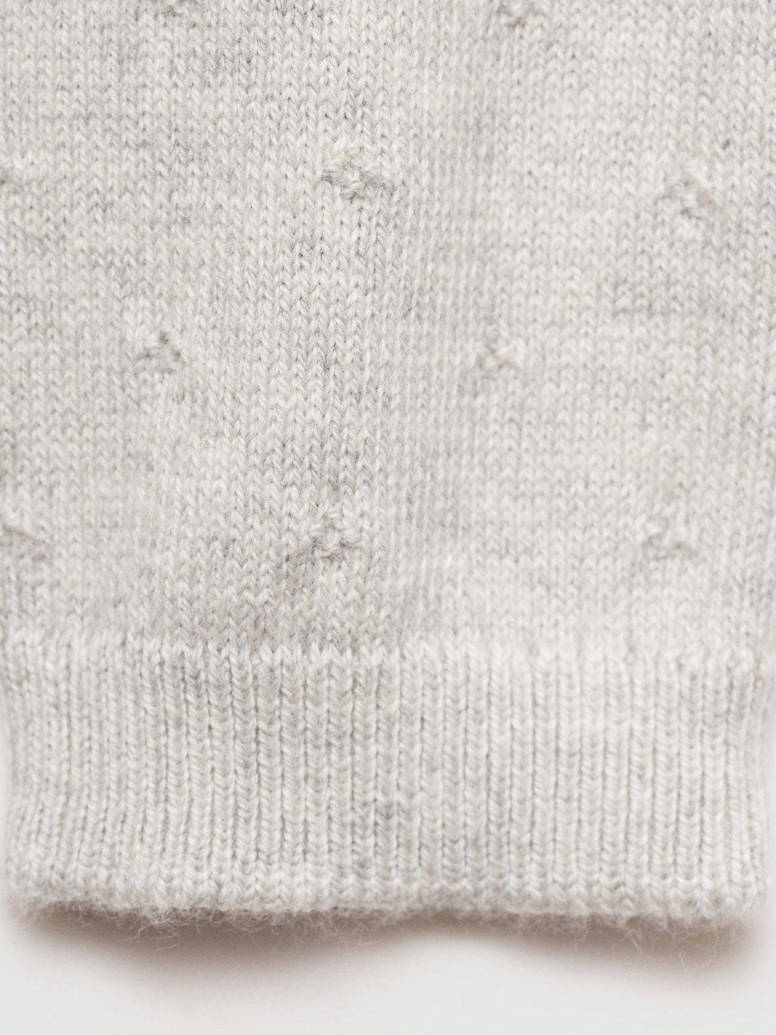 Product image 3 of 4, which shows Mango Kids' Sally Fine Knit Cardigan, Light Grey, 9-12 months
