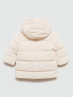 Mango Kids' Julie Hooded Puffer Jacket, Light Beige - view 2, Light Beige