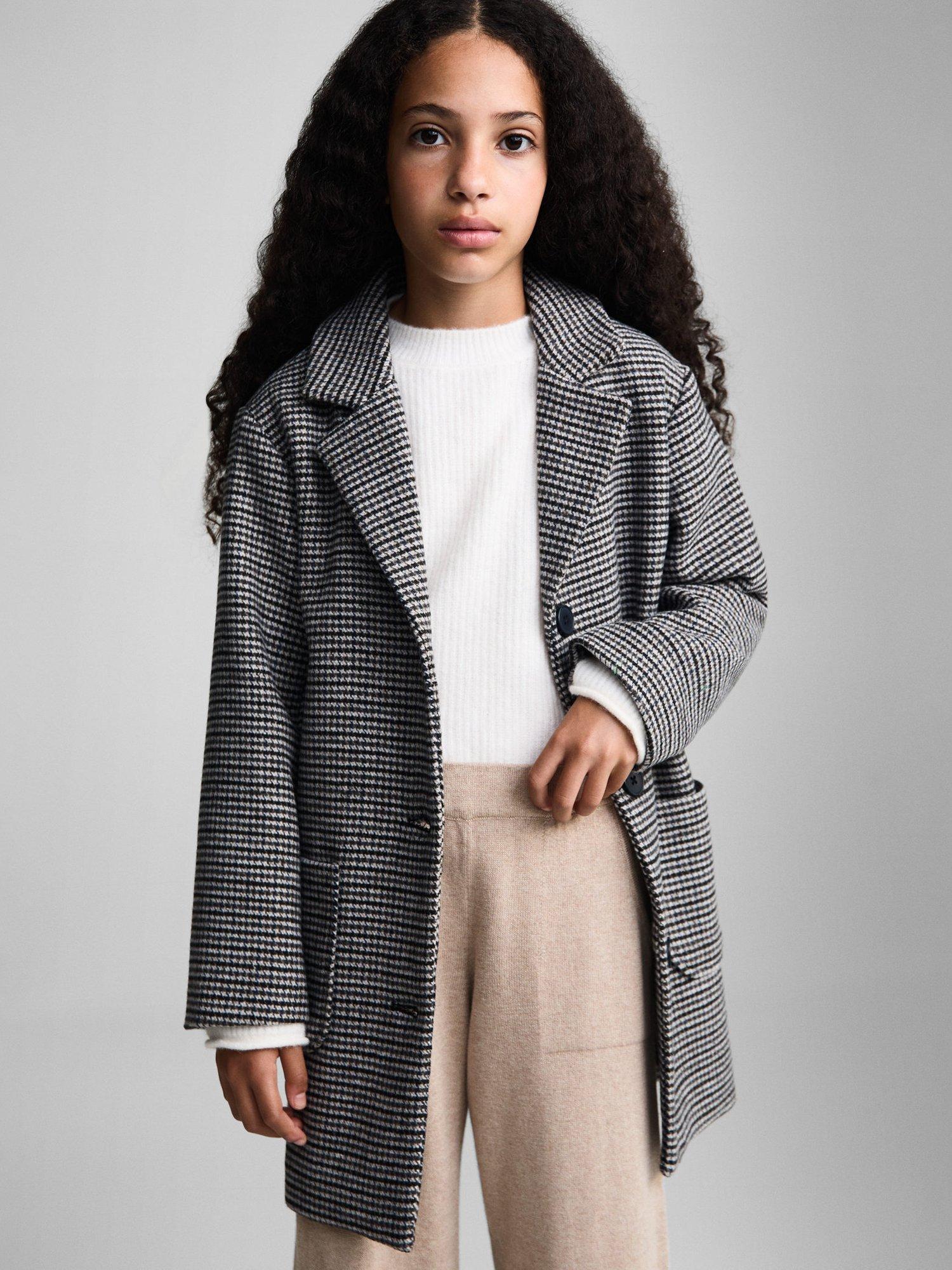Product image 1 of 7, which shows Mango Kids' Megan Fine Knit Trousers, Beige, 5-6 years