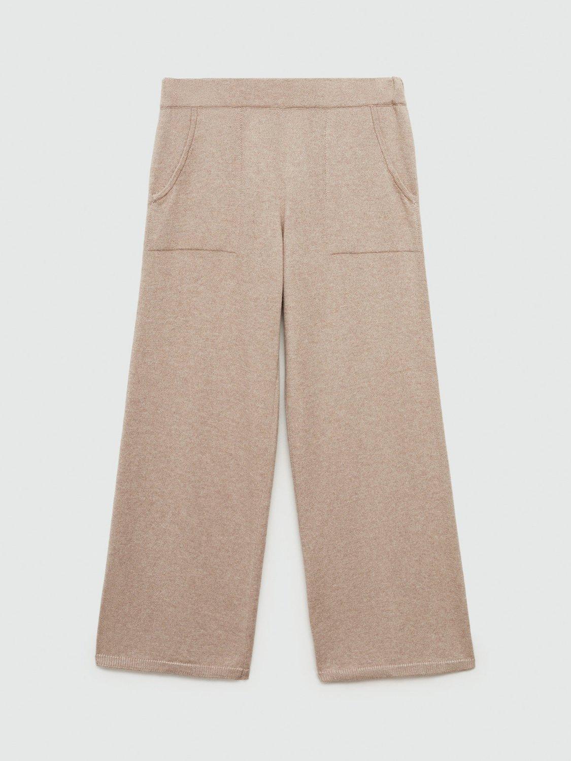 Product image 3 of 7, which shows Mango Kids' Megan Fine Knit Trousers, Beige, 5-6 years