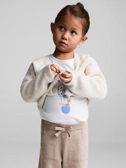 Mango Baby Fine Knitted Wide Leg Trousers, Pastel Brown, Pastel Brown