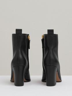 Reiss Amy Leather Pointed Ankle Boots - view 2, Black