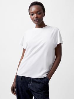 French Connection Caprina Crepe Crew Neck Top, Winter White - view 2, Winter White