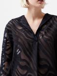 French Connection Zebra Devore Shirt, Black