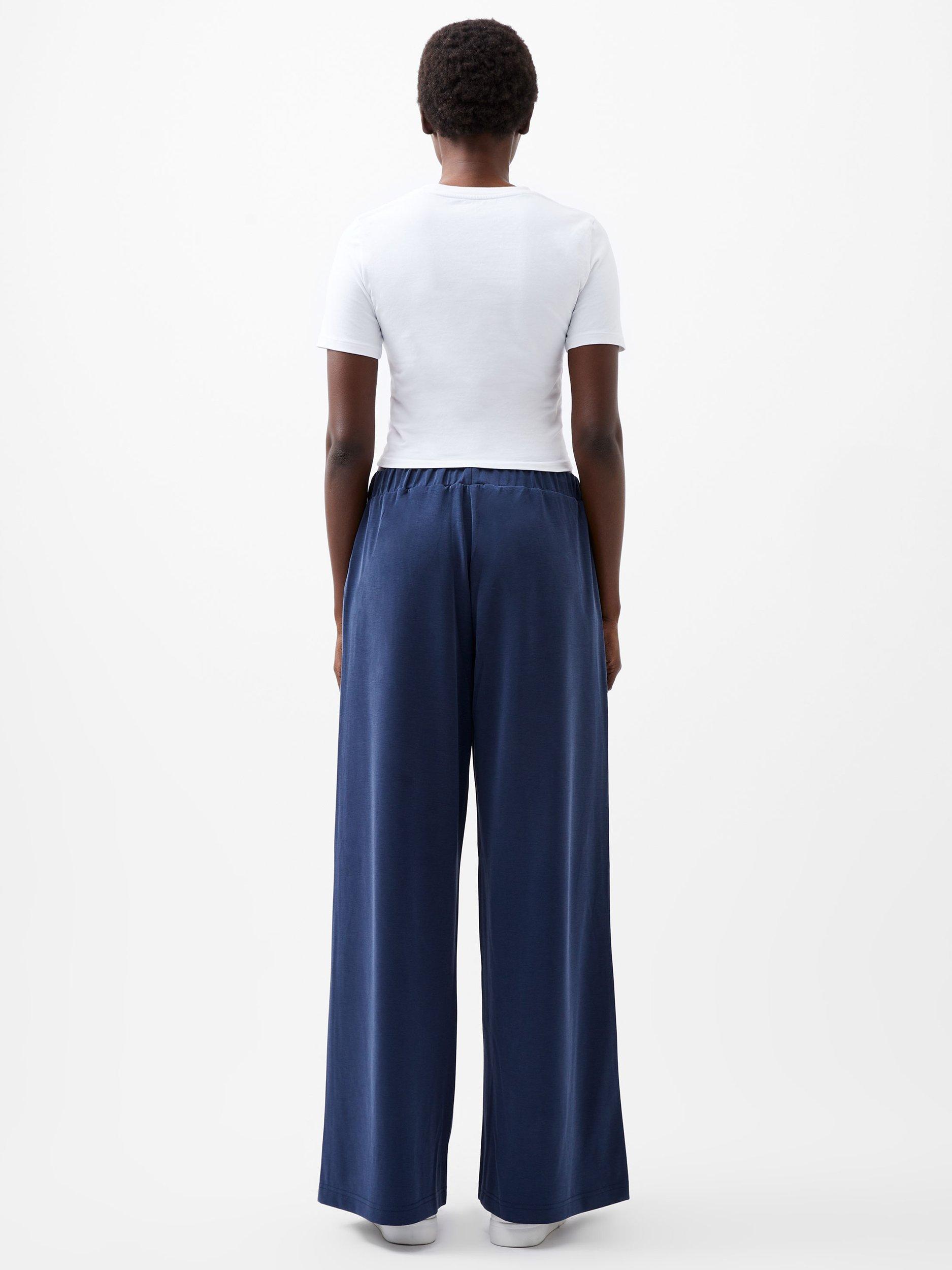Product image 3 of 3, which shows French Connection Wren Wide Leg Trousers, Midnight Blue, XS