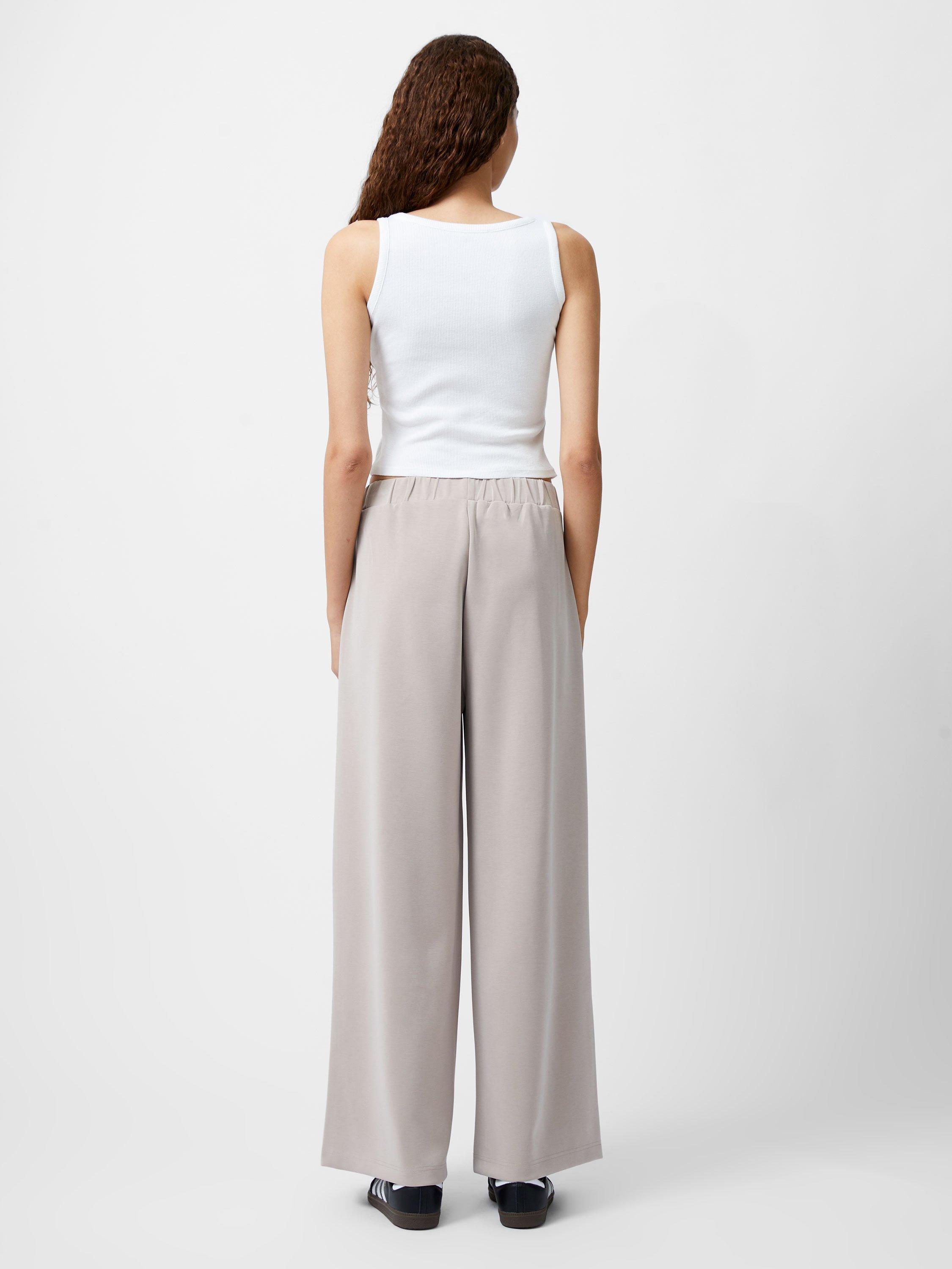 Product image 3 of 4, which shows French Connection Wren Wide Leg Trousers, Washed Macchiato, XS