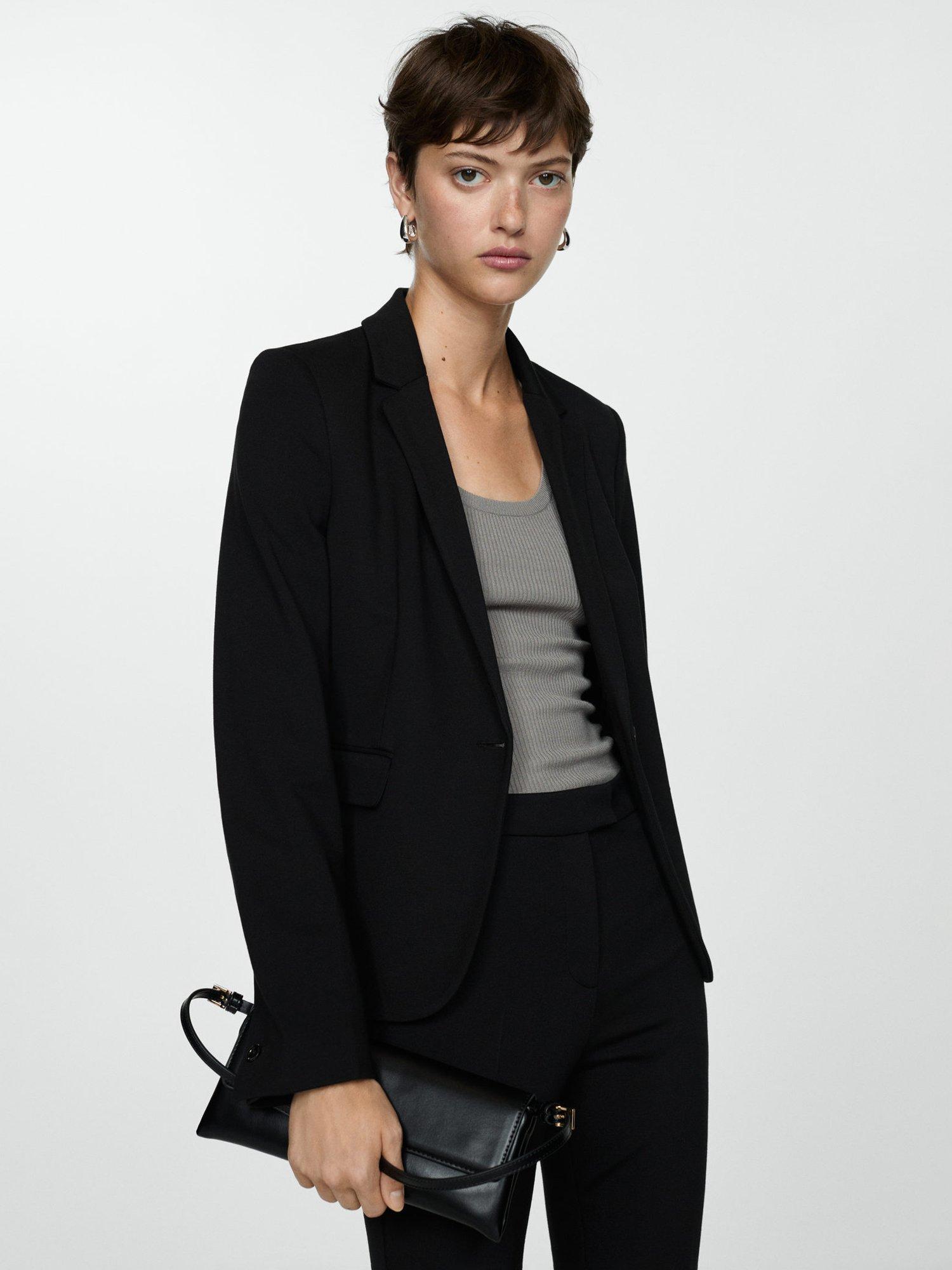 Product image 1 of 7, which shows Mango Paloma Pocket Suit Jacket, Black, 4