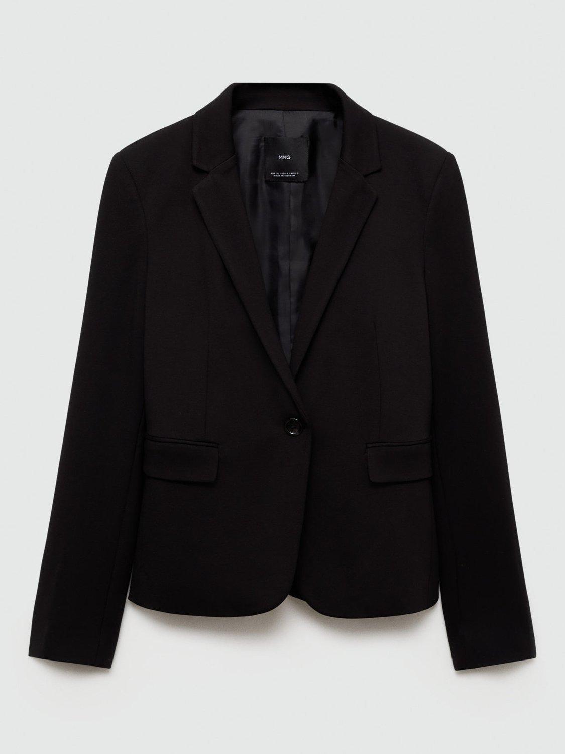 Product image 3 of 7, which shows Mango Paloma Pocket Suit Jacket, Black, 4