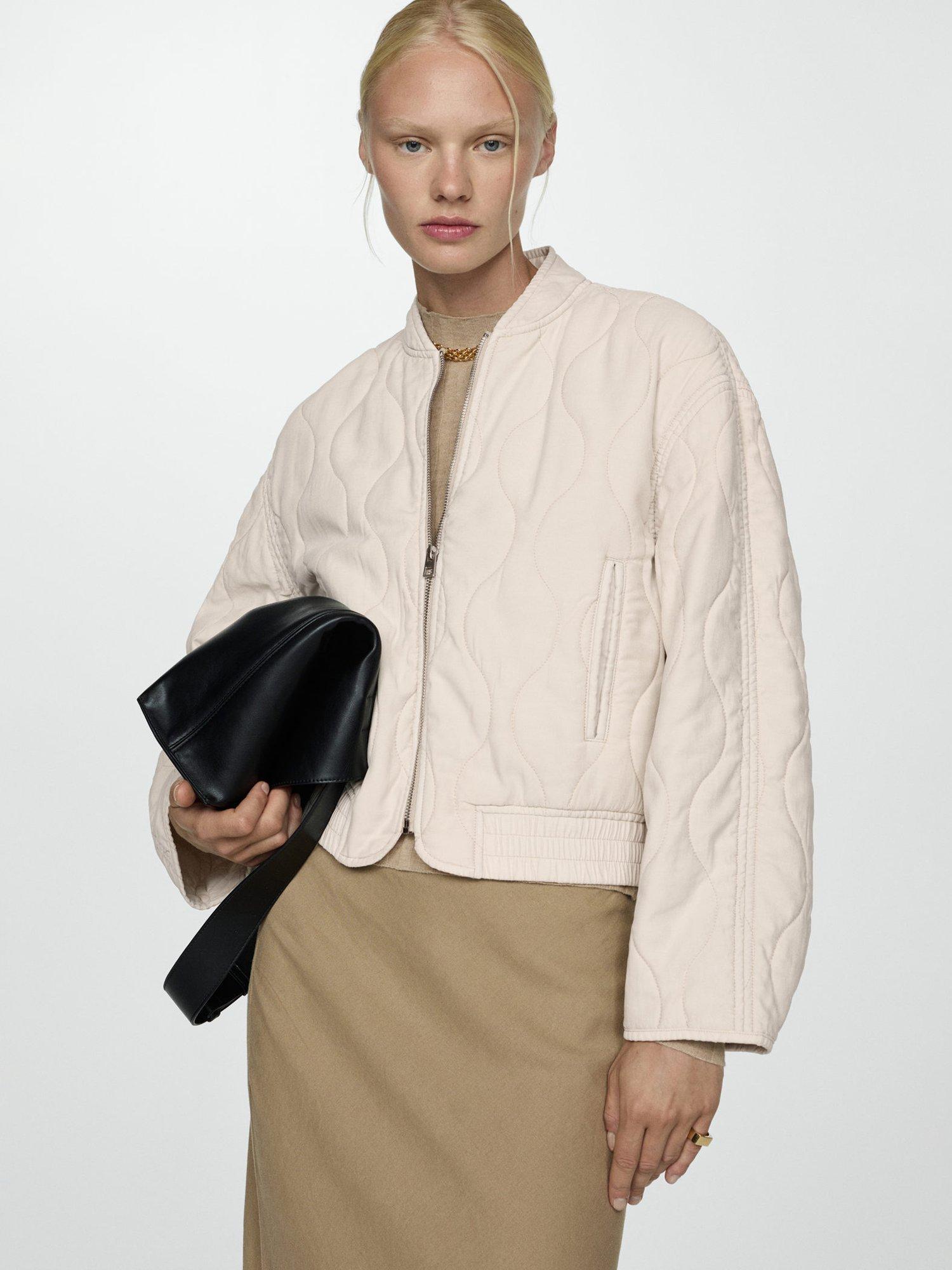 Mango Honolulu Quilted Jacket, Light Beige