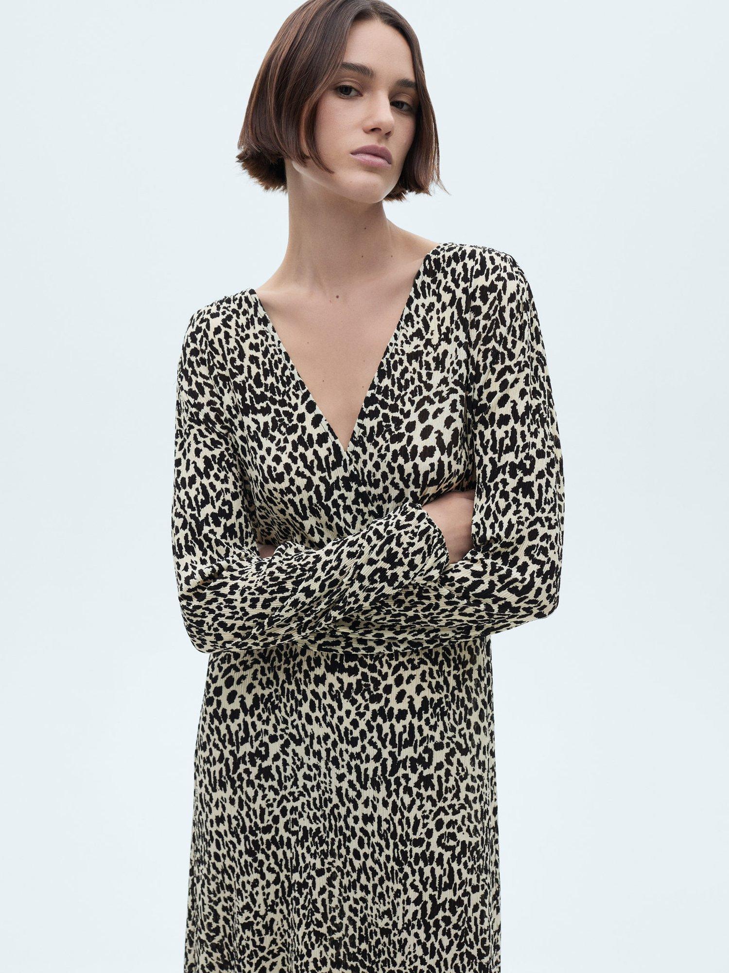 Leopard print dress mango best sale