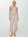 Mango Lapi Pinstripe Waistcoat, Beige