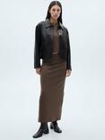 Mango Wyatt Maxi Skirt, Dark Brown