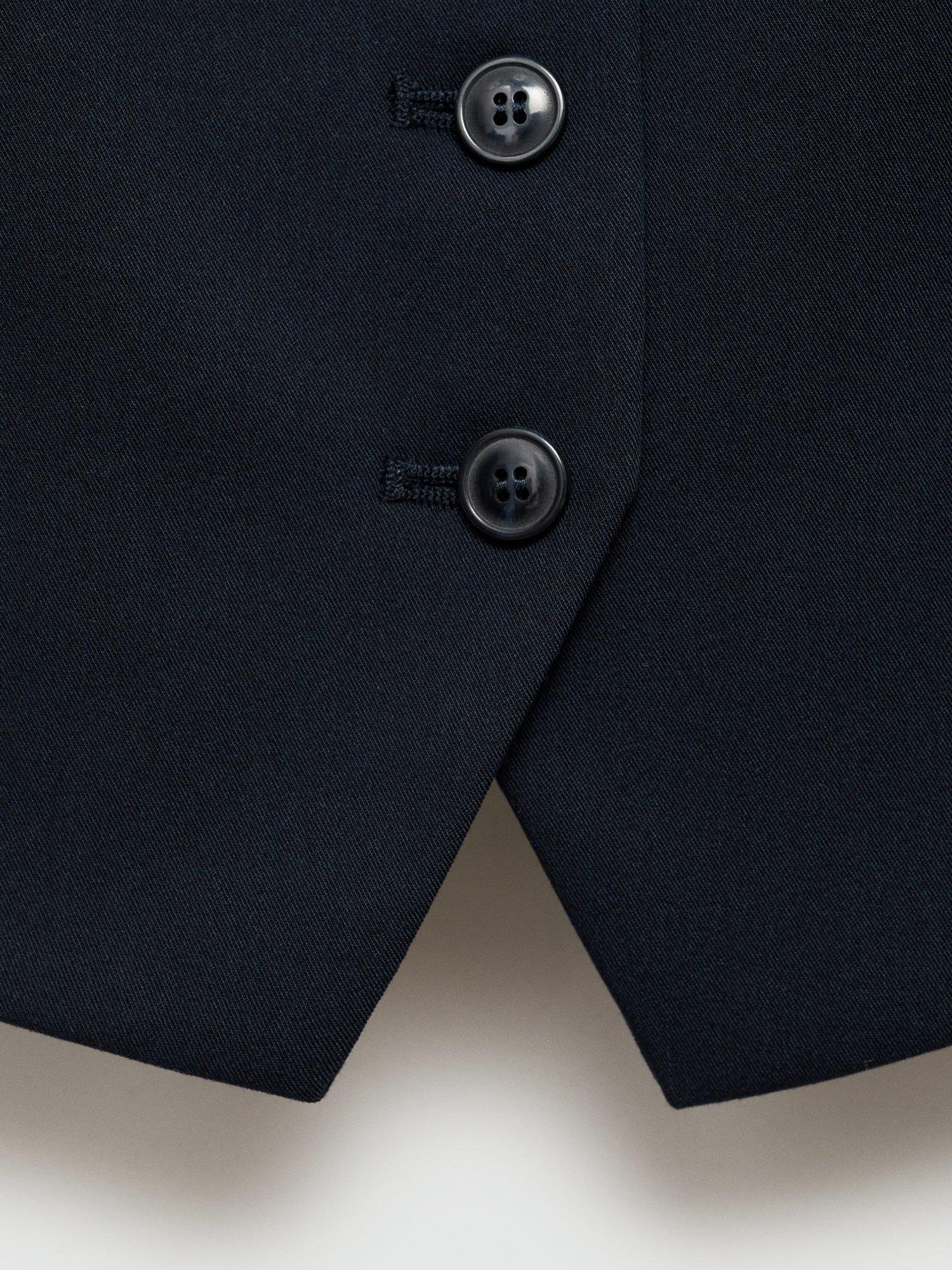 Product image 8 of 8, which shows Mango Boreal Tailored Waistcoat, Navy, XXS