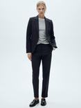 Mango Boreal Straight Leg Suit Trousers, Navy