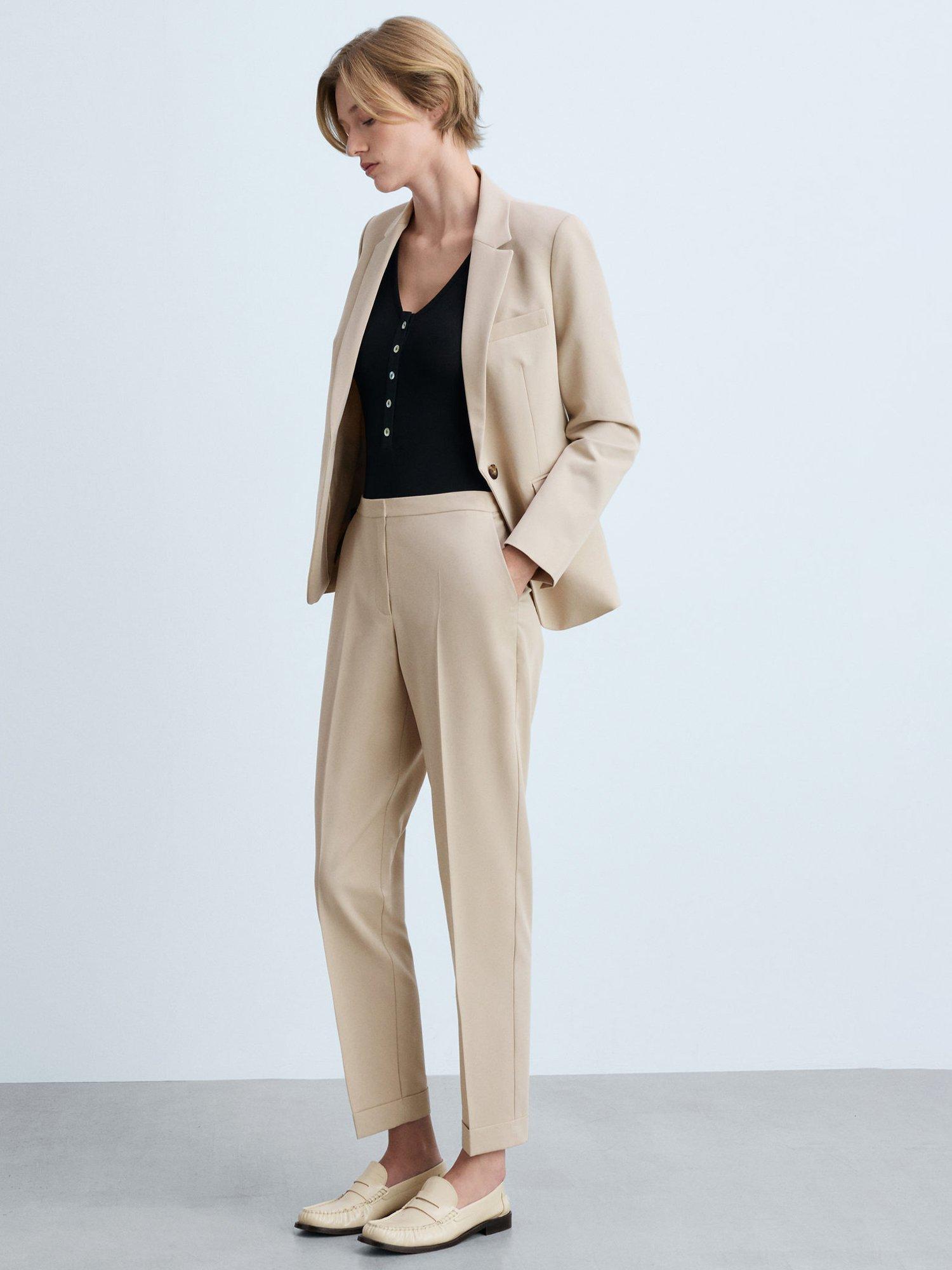 Product image 2 of 7, which shows Mango Boreal Straight Leg Suit Trousers, Pastel Grey, 6