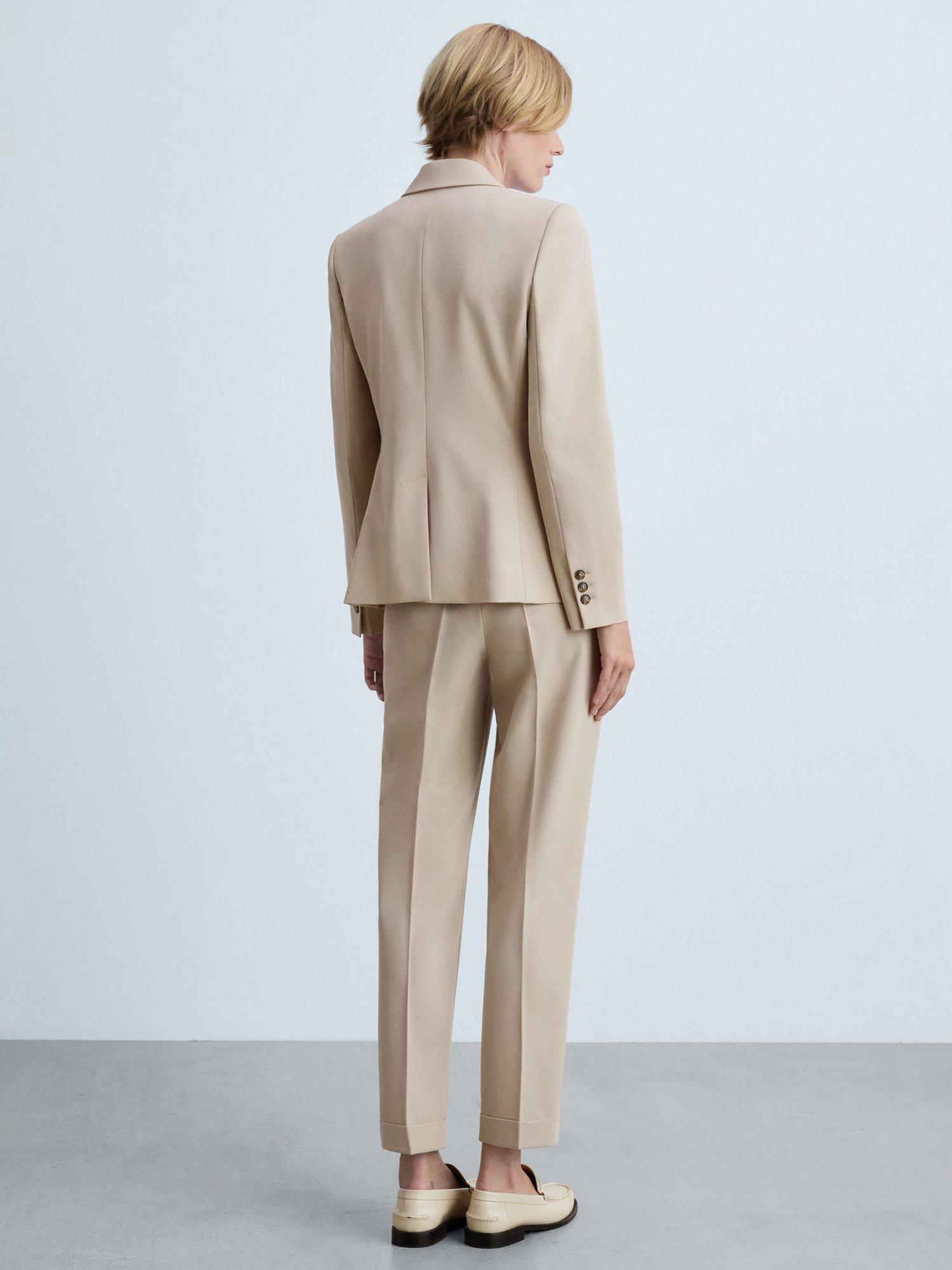 Product image 4 of 7, which shows Mango Boreal Straight Leg Suit Trousers, Pastel Grey, 6