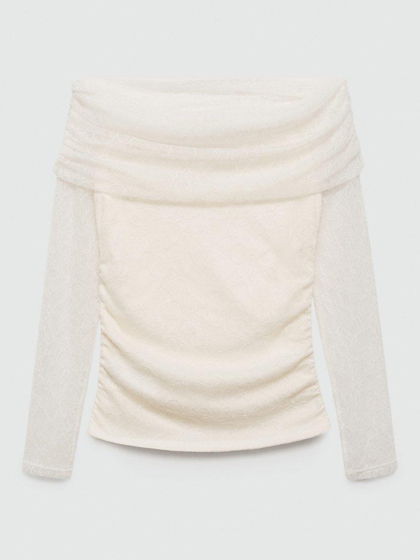Mango Toms Off Shoulder Top, Ivory