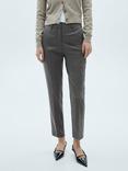 Mango Warm Pinstripe Skinny Trousers, Grey