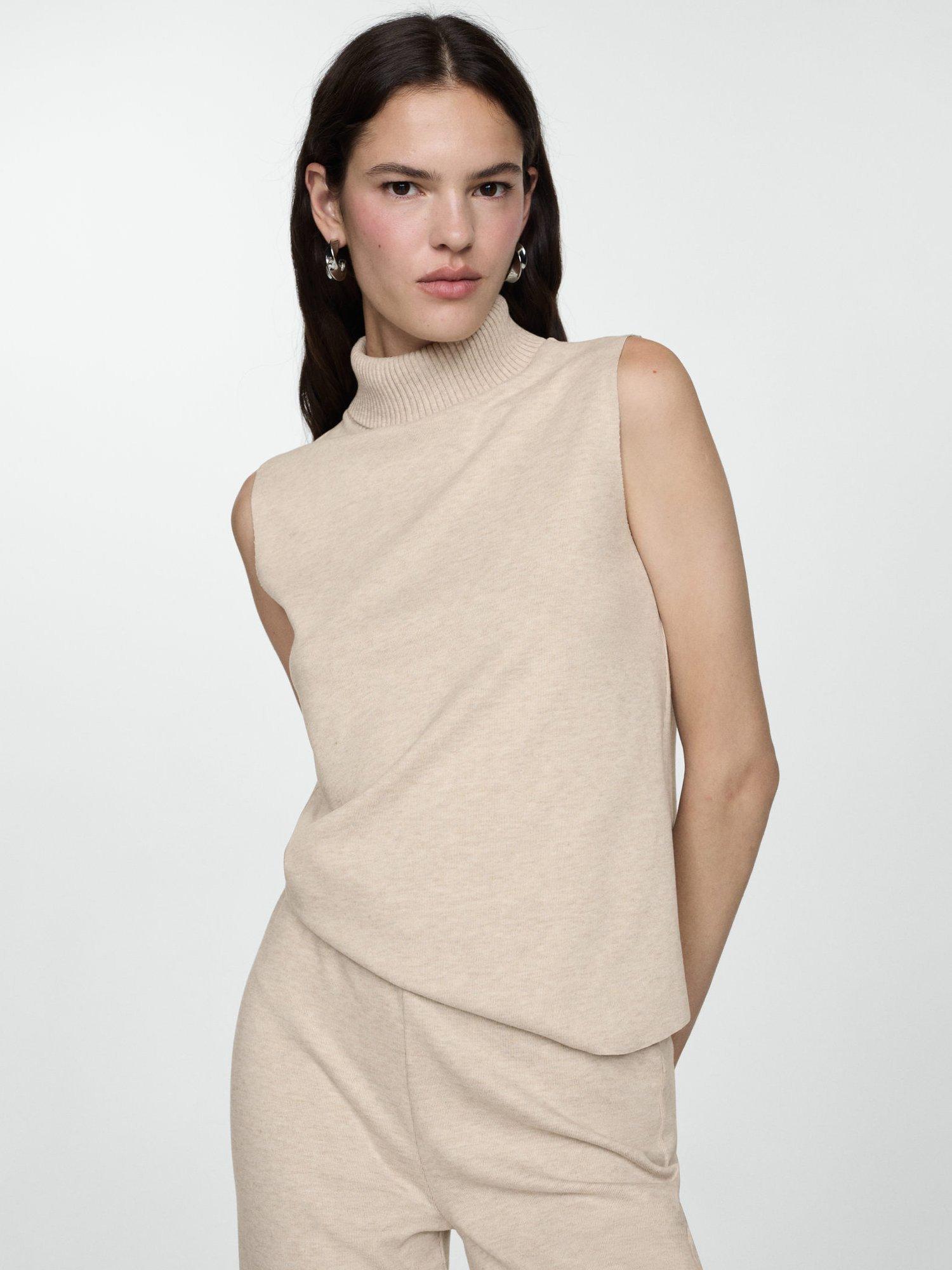 Product image 2 of 4, which shows Mango Michigan Wide Leg Trousers, Light Beige, XXS