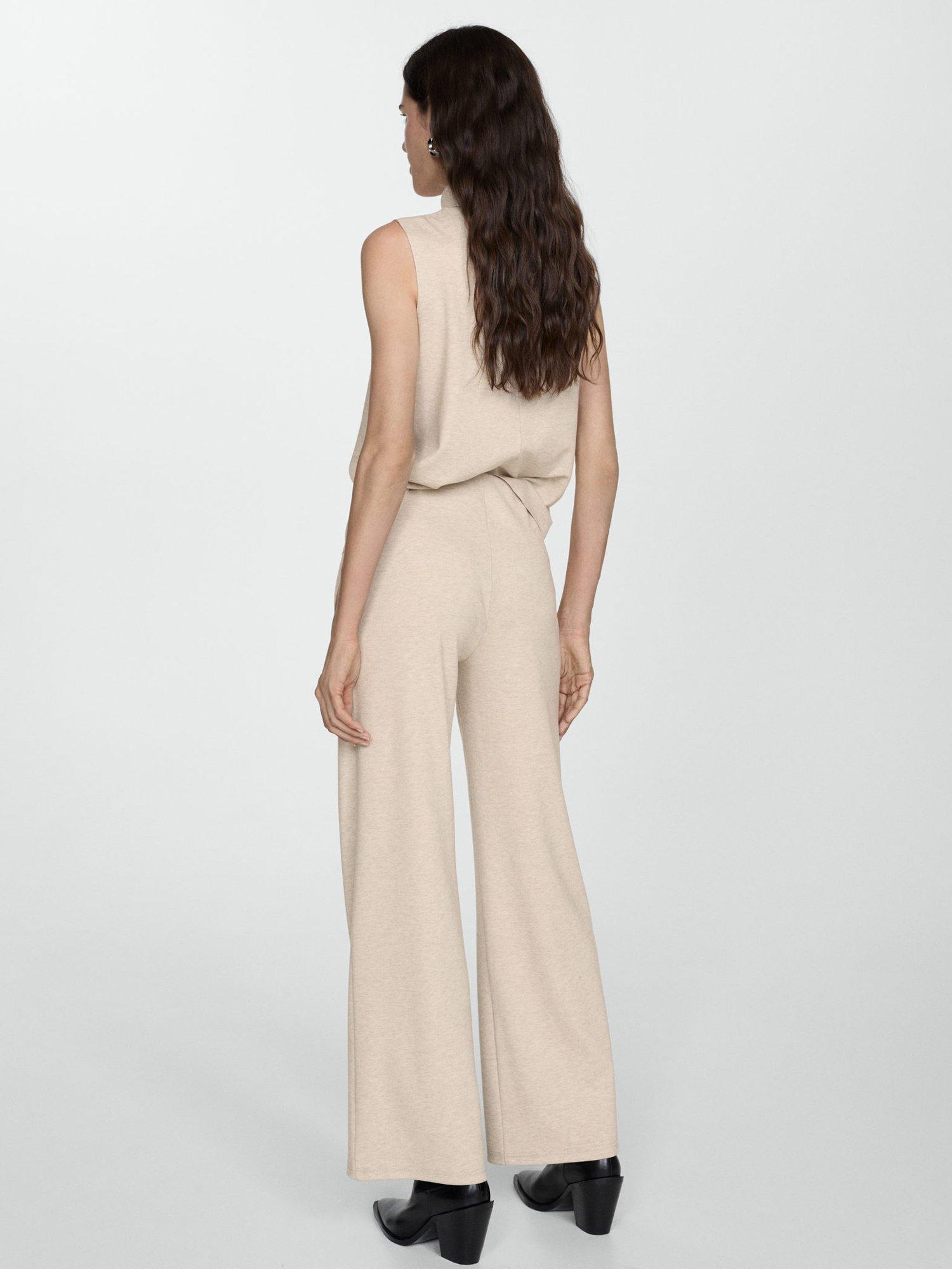 Product image 3 of 4, which shows Mango Michigan Wide Leg Trousers, Light Beige, XXS