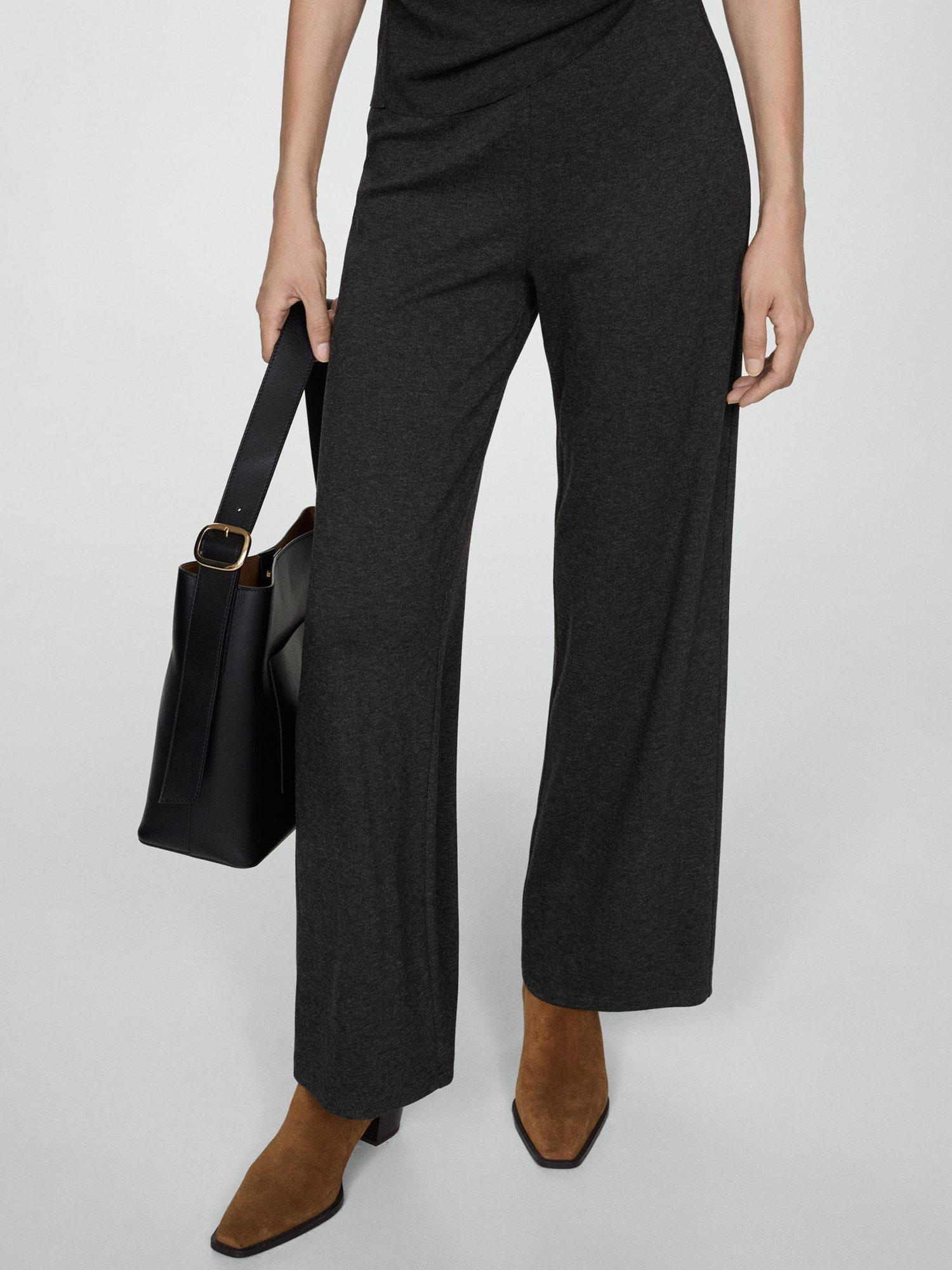 Product image 5 of 5, which shows Mango Michigan Wide Leg Trousers, Dark Grey, XXS