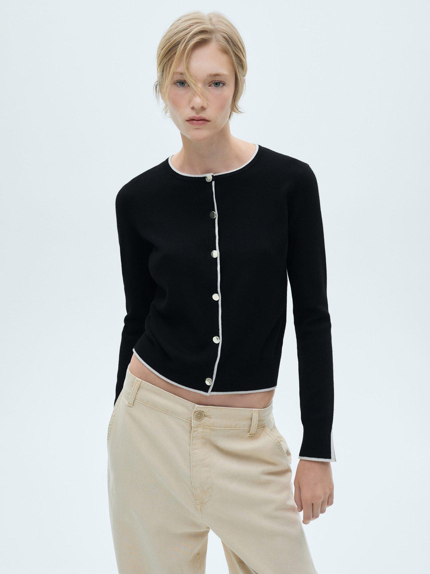 Mango Lucca Cardigan, Black