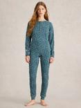 White Stuff Selena Organic Cotton Rich Pyjama Leggings, Teal