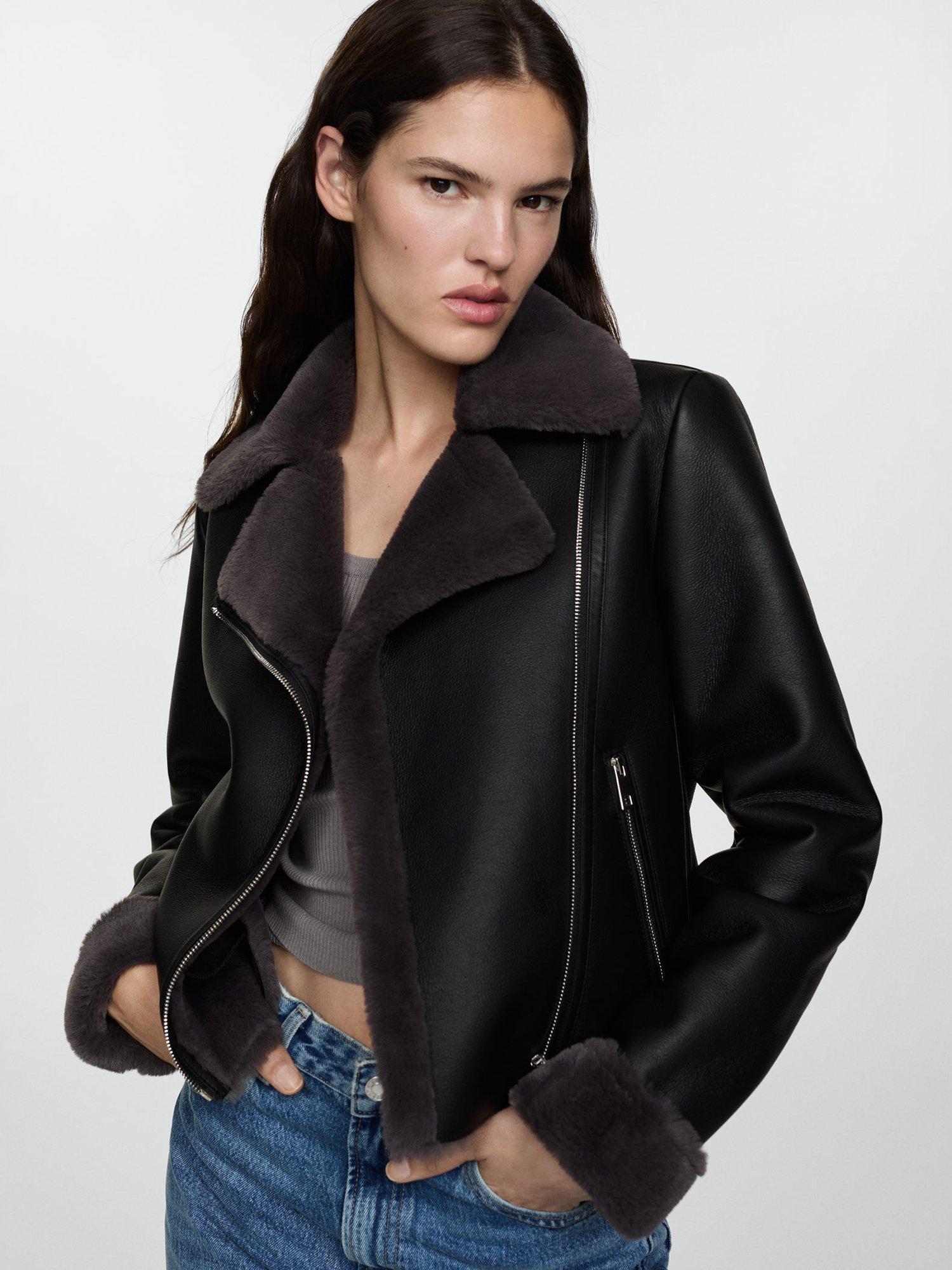 Cheap faux leather jacket womens best sale