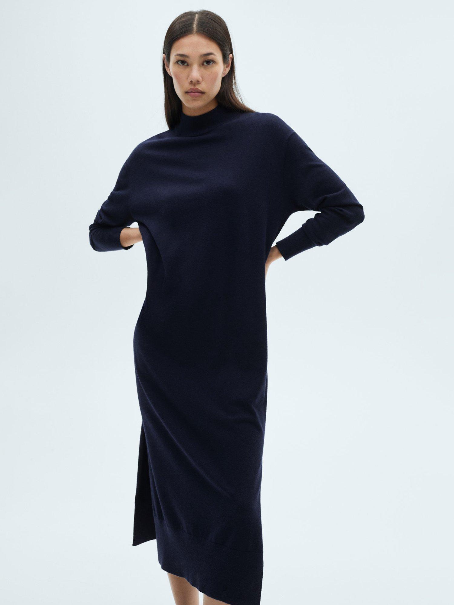 Mango Vieira Jumper Midi Dress, Navy