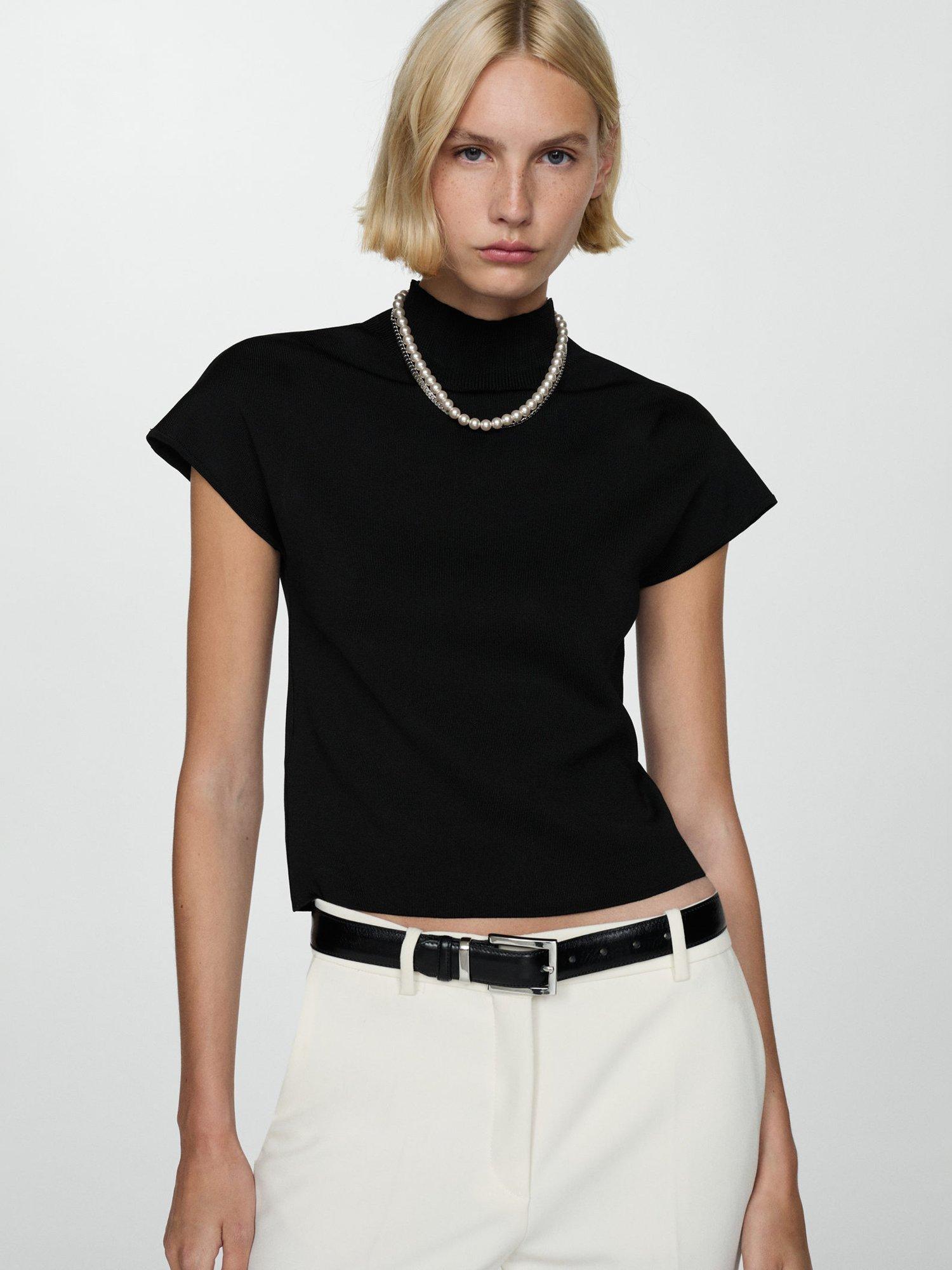 Mango Bodmin High Neck Knit, Black