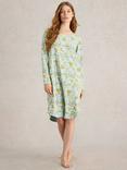 White Stuff Eva Organic Cotton Blend Nightdress, Blue/Multi
