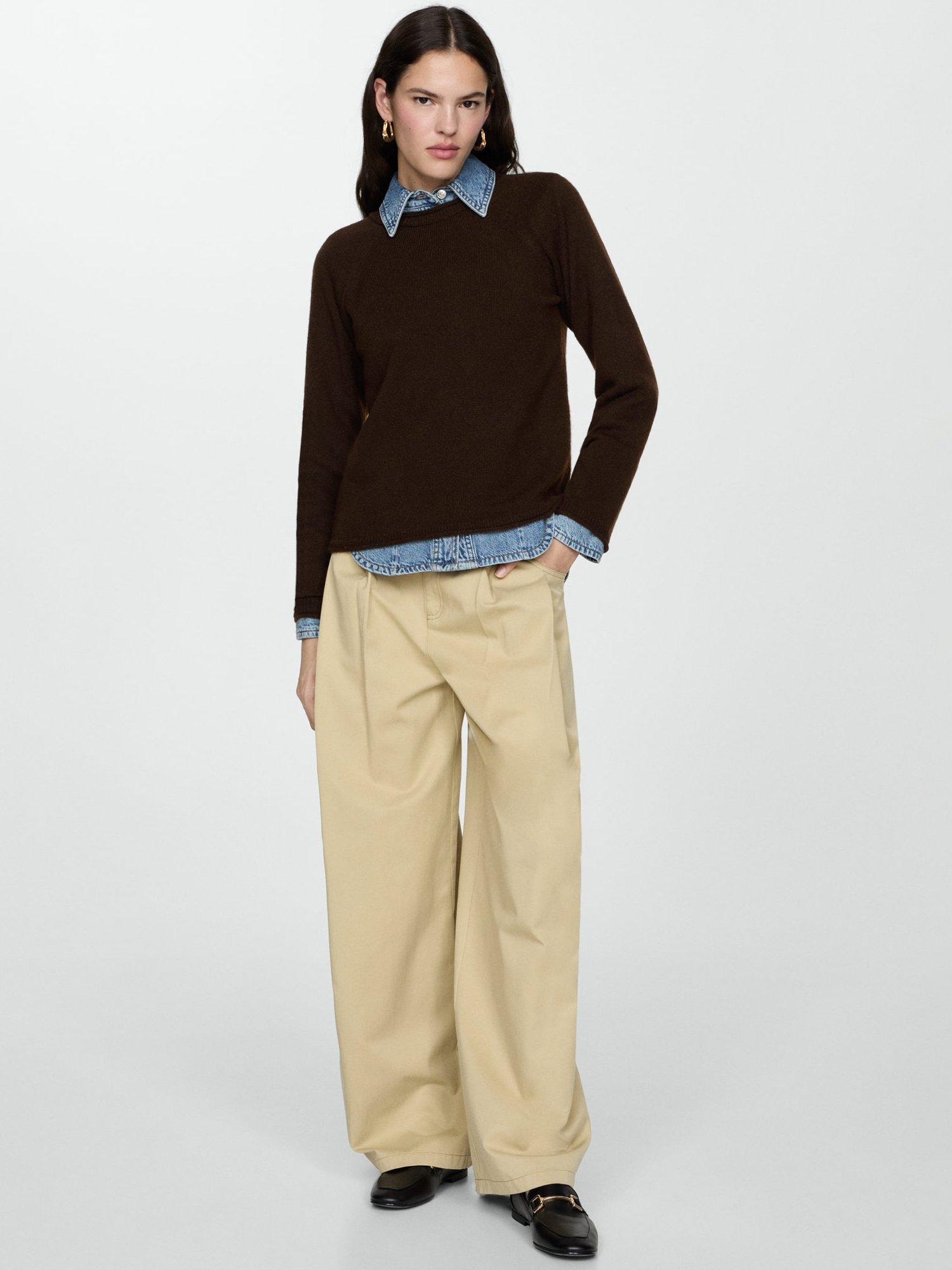 Product image 2 of 7, which shows Mango Moreneta Fine Knit Jumper, Brown, L