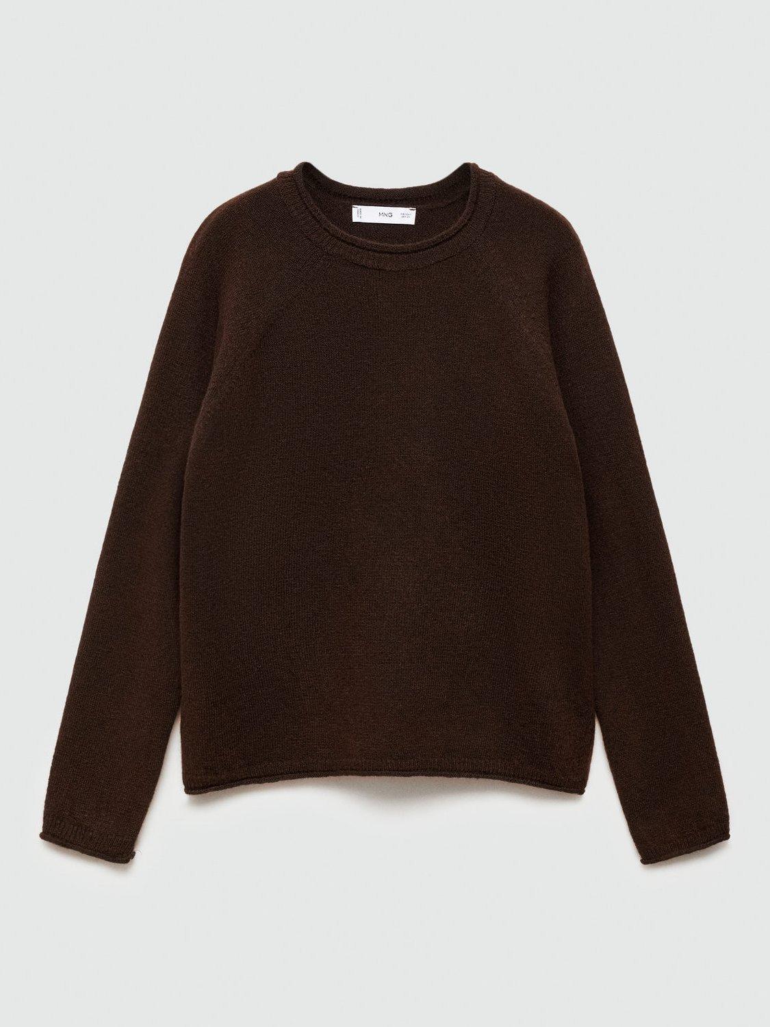 Product image 3 of 7, which shows Mango Moreneta Fine Knit Jumper, Brown, L