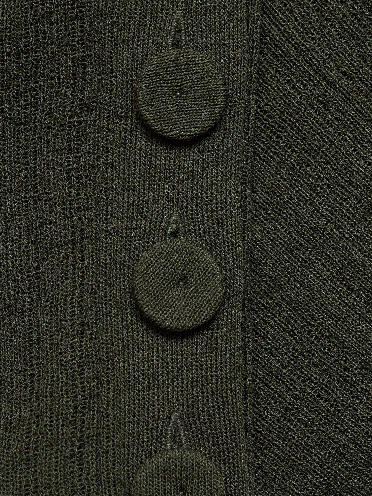 Product image 7 of 7, which shows Mango Valle Slim Fit Split Hem Jumper, Dark Green, XS