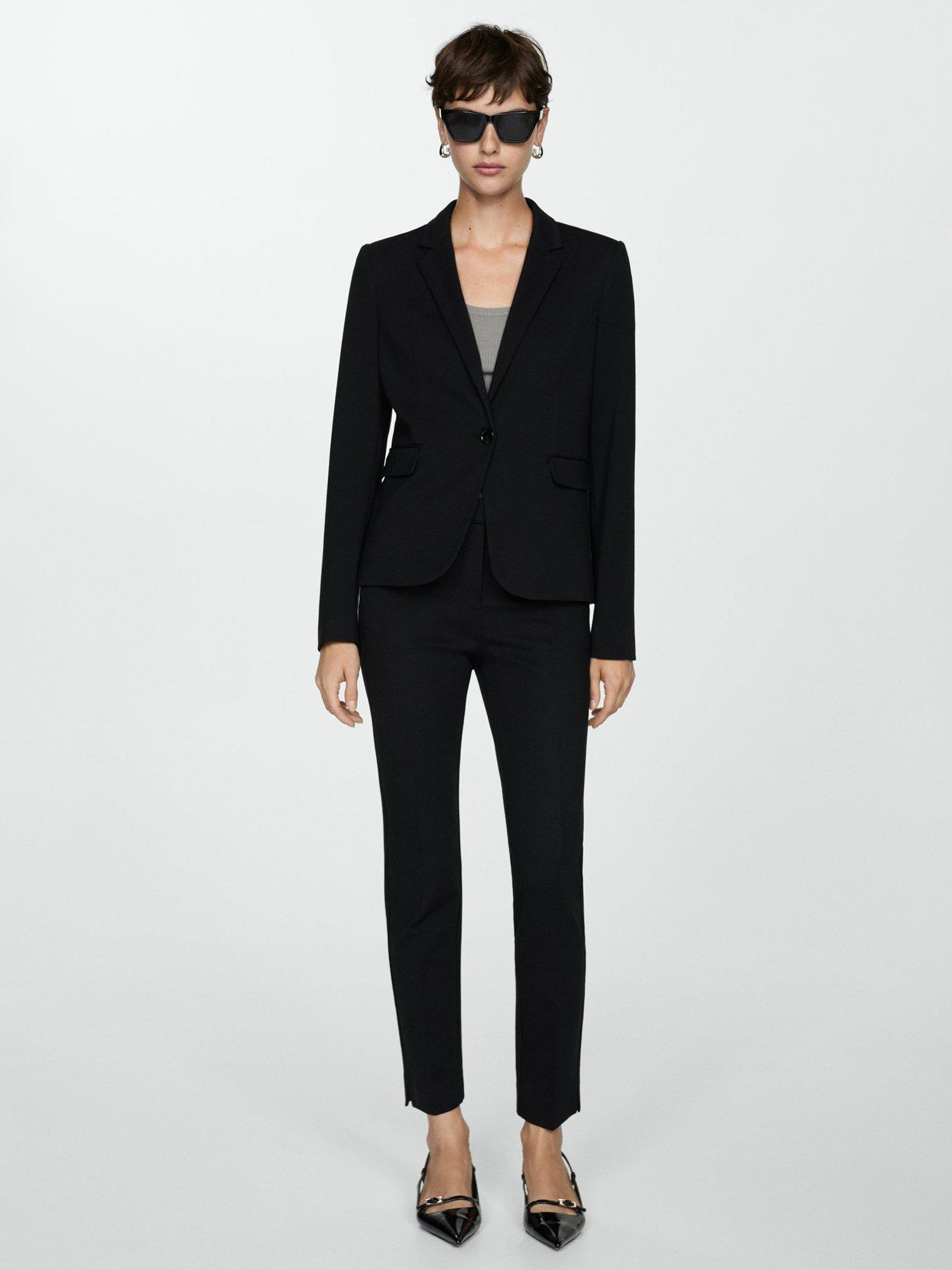 Product image 2 of 6, which shows Mango Paloma Skinny Suit Trousers, Black, 4
